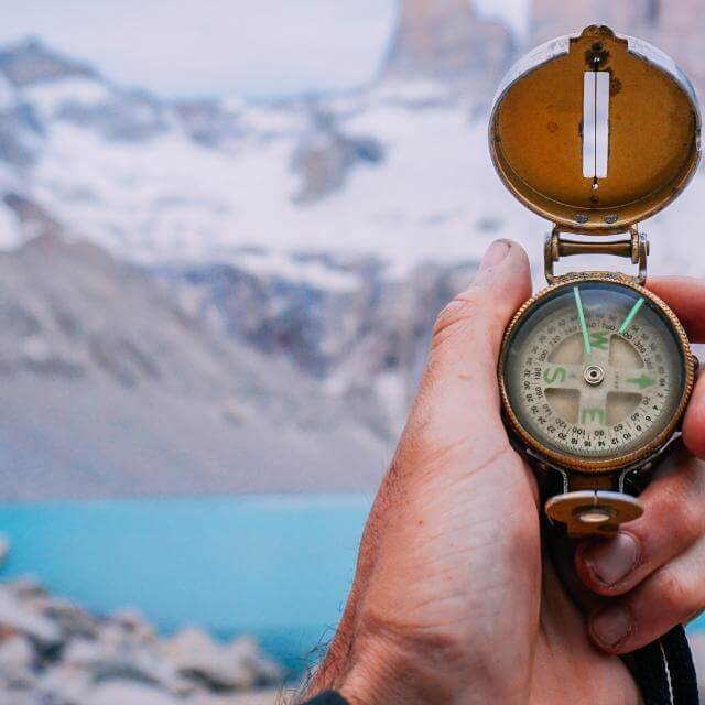 Compass in hand
