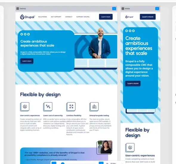 Drupal Canvas voorbeeldweergave